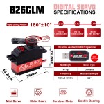 Original AGFRC Coreless Motor 2BB 0.080sec Titanium Gear 10.5 Kg-cm 25T Mini Digital Mini RC for 1/14th RC Car